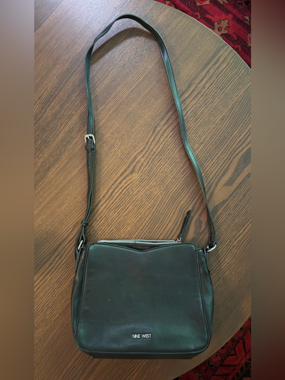 Nine West Black Leather Crossbody Bag
